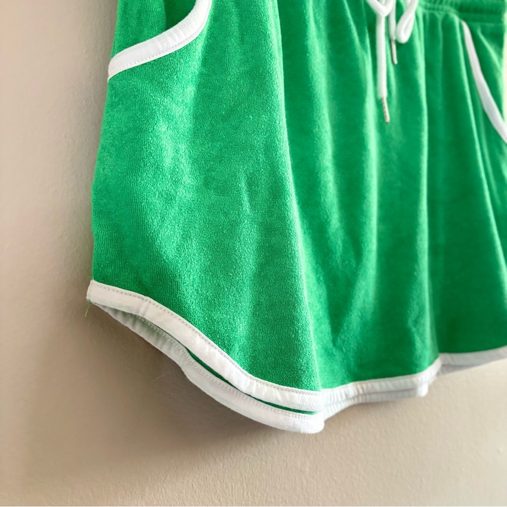 Lavon Green Terry Cloth Mini Skirt with White Trim - Picture 5 of 11